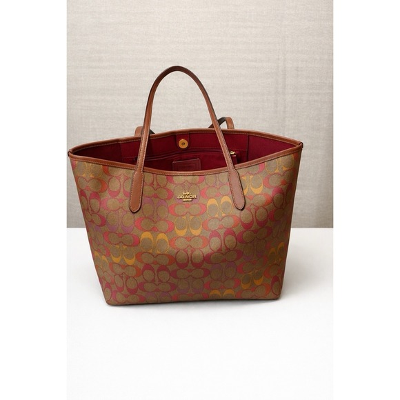 Coach City Signature Rainbow Logo Large Tote Bag - Picture 2 of 10